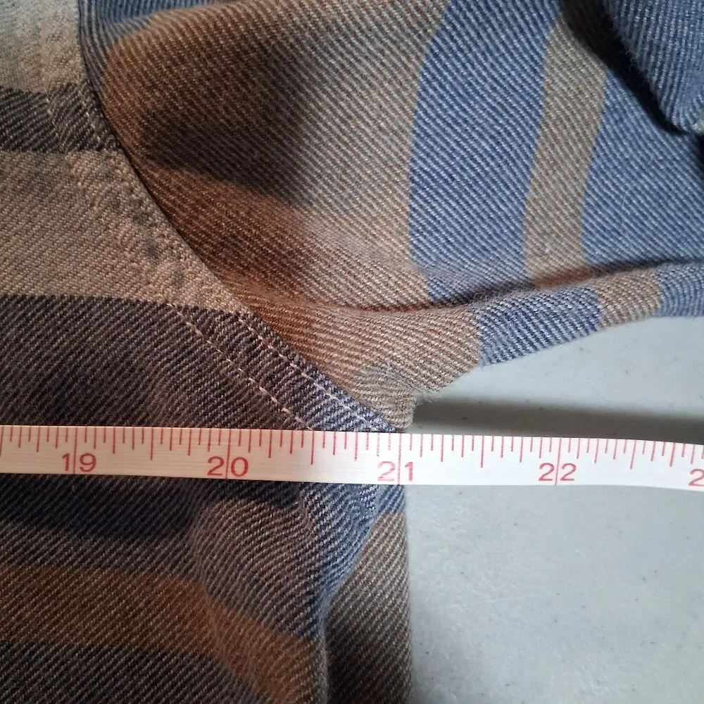 J.Crew Brushed Midweight Cotton Stripe Shirt H4831 Men's Size L Button Front W
